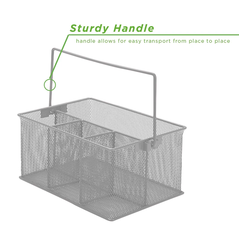Mind Reader Metal Mesh Storage Basket with Handle