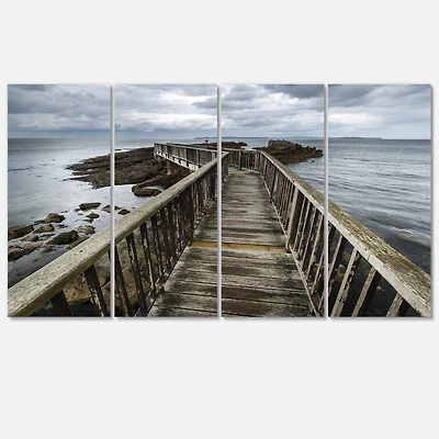Designart - Wooden Pier on North Irish Coastline