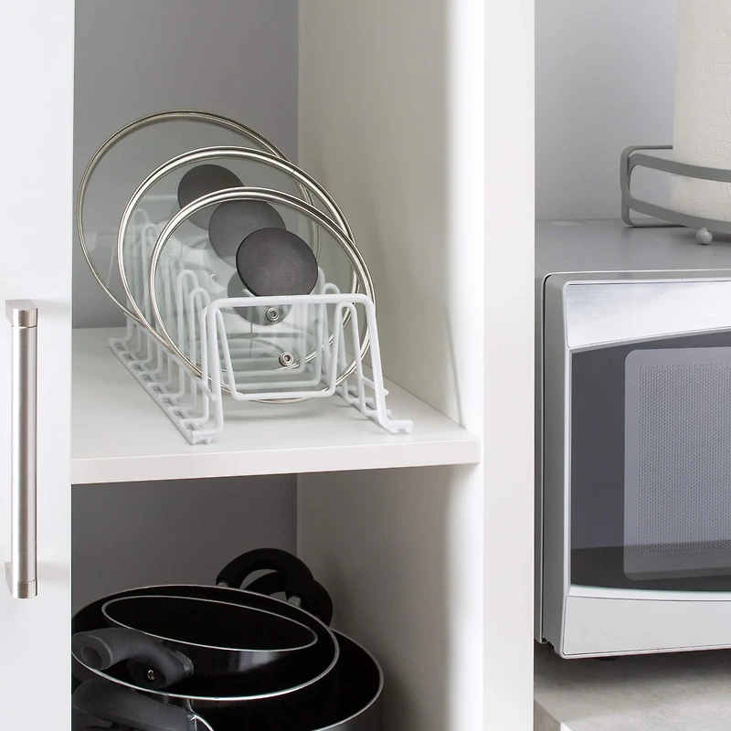 Organize It All White Deluxe Lid & Plates Organizer