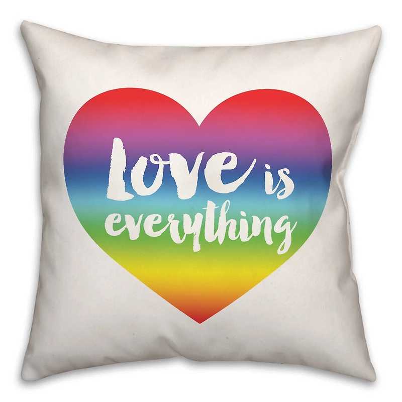 Love Everything Rainbow 16" x 16" Throw Pillow