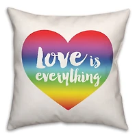 Love Everything Rainbow 16" x 16" Throw Pillow