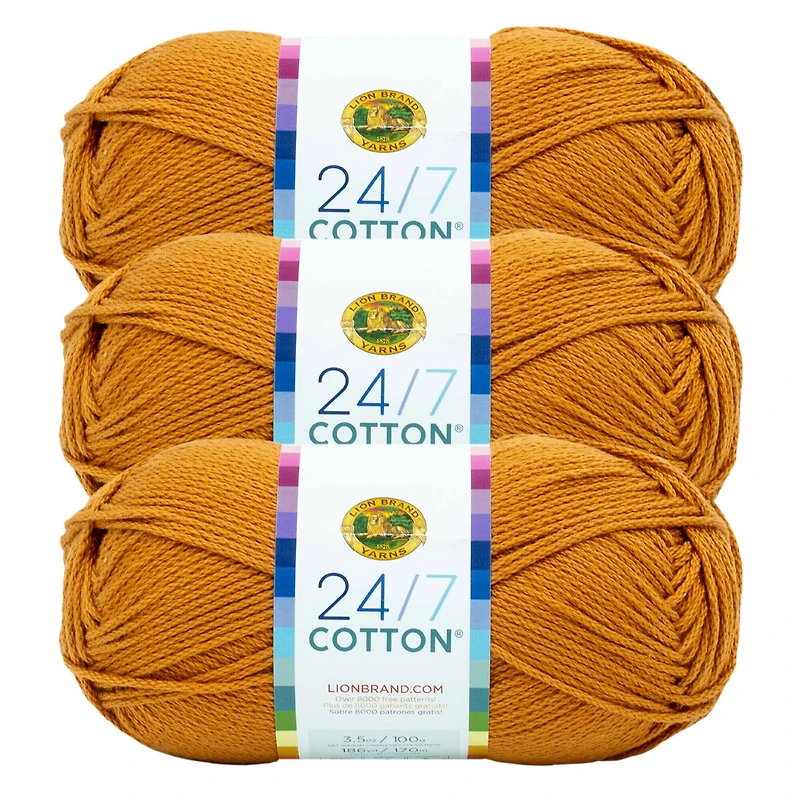 3 Pack Lion Brand® 24/7 Cotton® Yarn