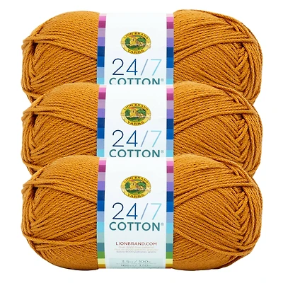 3 Pack Lion Brand® 24/7 Cotton® Yarn