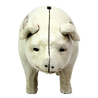 7.5" Quaker City Hams Pig Metal Coin Bank