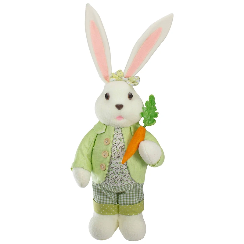 20" White & Green Standing Rabbit Easter Figure