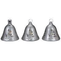 6.5" Musical Lighted Silver Bells Christmas Décor Set