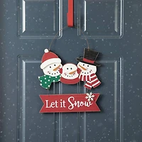 Glitzhome® 12.75" Christmas Snowman Family Wall Décor