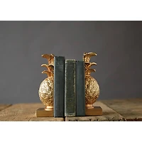 Hello Honey® 9" Pineapple Shaped Gold Bookend Set