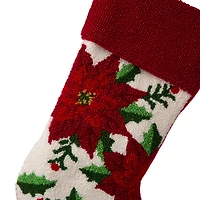 Glitzhome® 21" Poinsettia Hooked Stocking