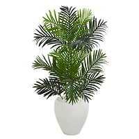 3.5ft. Artificial Paradise Palm Tree in White Planter