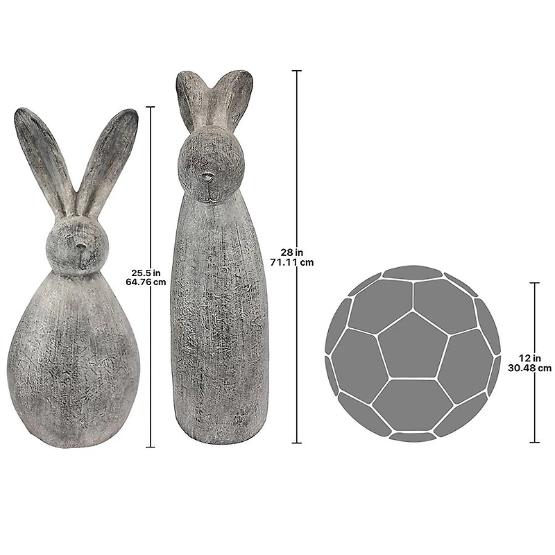 Design Toscano Big Burly Bunnies Rabbit Statue Set