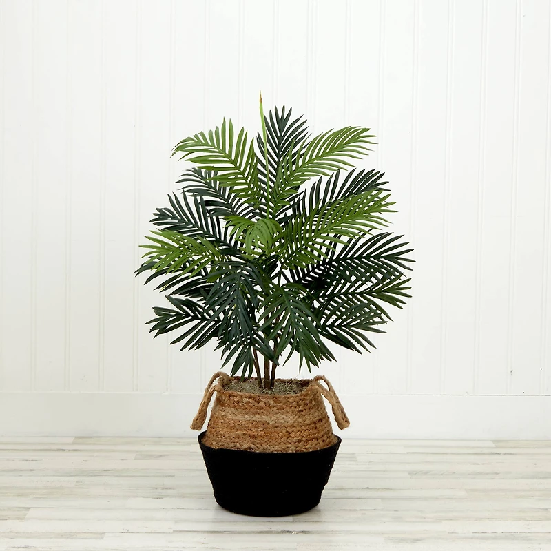 3ft. Artificial Areca Palm Tree with Handmade Jute & Cotton Basket