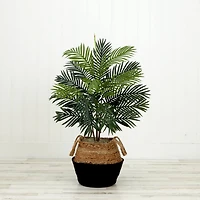 3ft. Artificial Areca Palm Tree with Handmade Jute & Cotton Basket