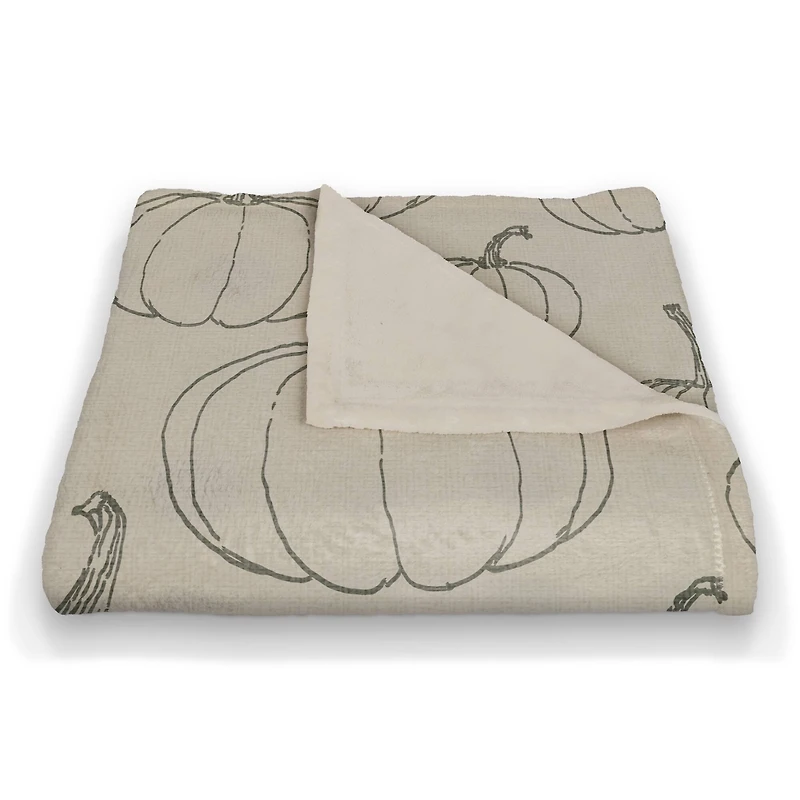 Pumpkin Patterned Coral Fleece Blanket