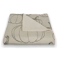 Pumpkin Patterned Coral Fleece Blanket
