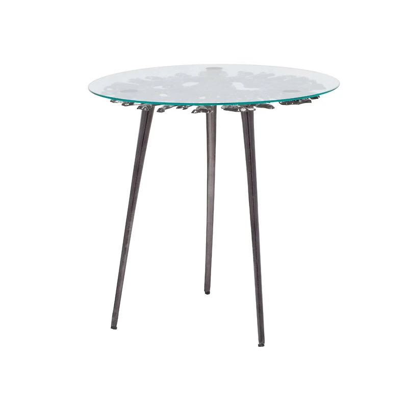 Black Aluminum Modern Accent Table, 22" x 22" x 22"