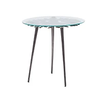 Black Aluminum Modern Accent Table, 22" x 22" x 22"