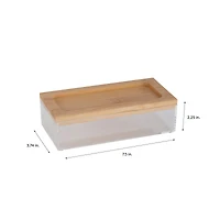 Simplify Bamboo Lid Square Clear Organizer