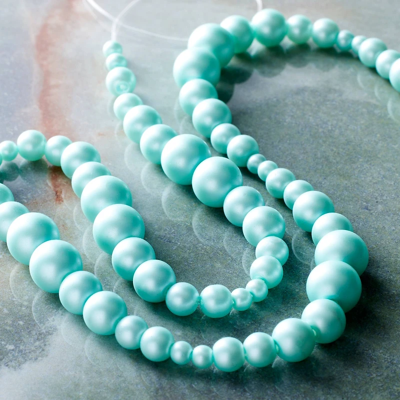 Aqua Matte Glass Pearl Round Beads by Bead Landing™