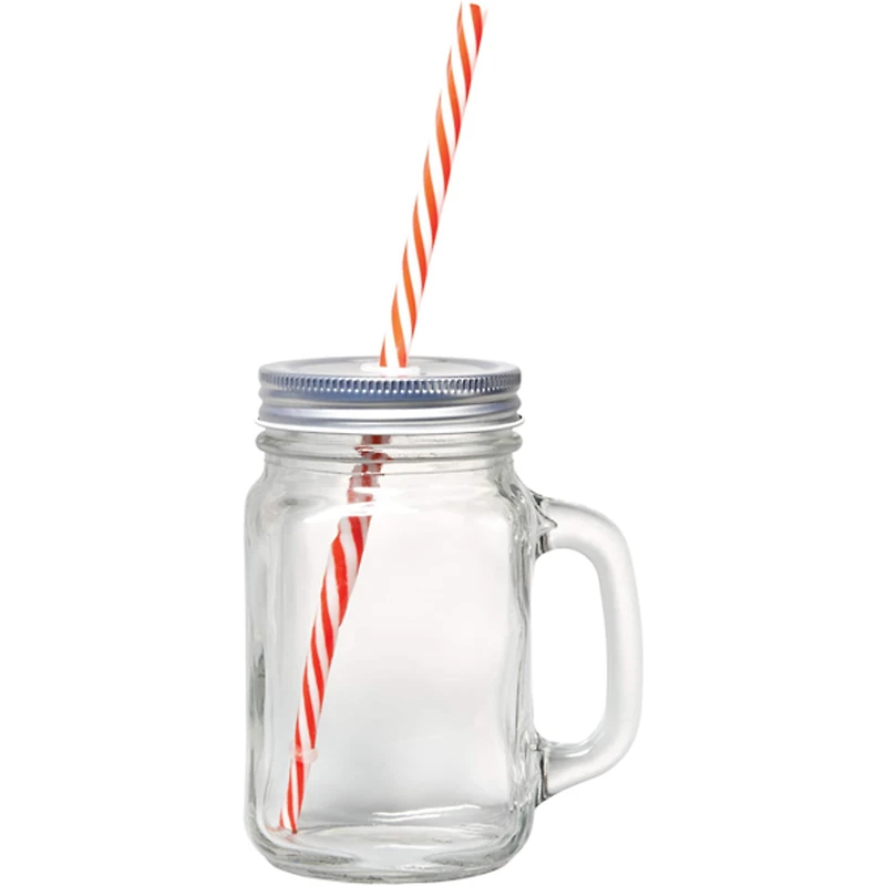 Gourmet by Starfrit 16oz. Mason Jar Mugs with Straws, 2ct.