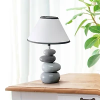 Creekwood Home Priva 14.7" Gray Stacking Stones Table Lamp