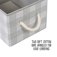 Honey Can Do Gray Plaid Large Collapsible Fabric Storage Bins With Handles Set, 3ct.