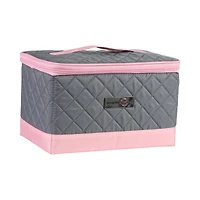 Everything Mary Pink & Gray Collapsible Sewing Kit Organizer Box