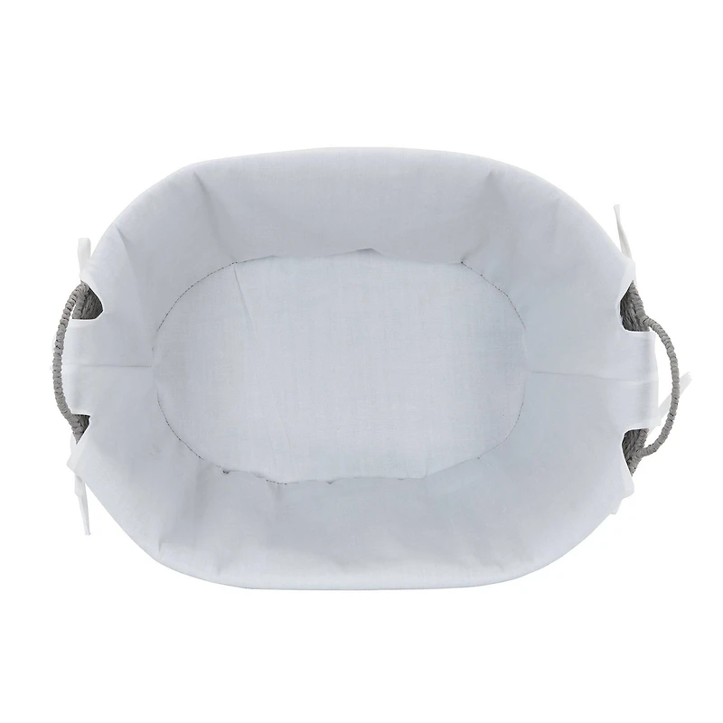 Household Essentials Gray Wicker Lined Laundry Basket