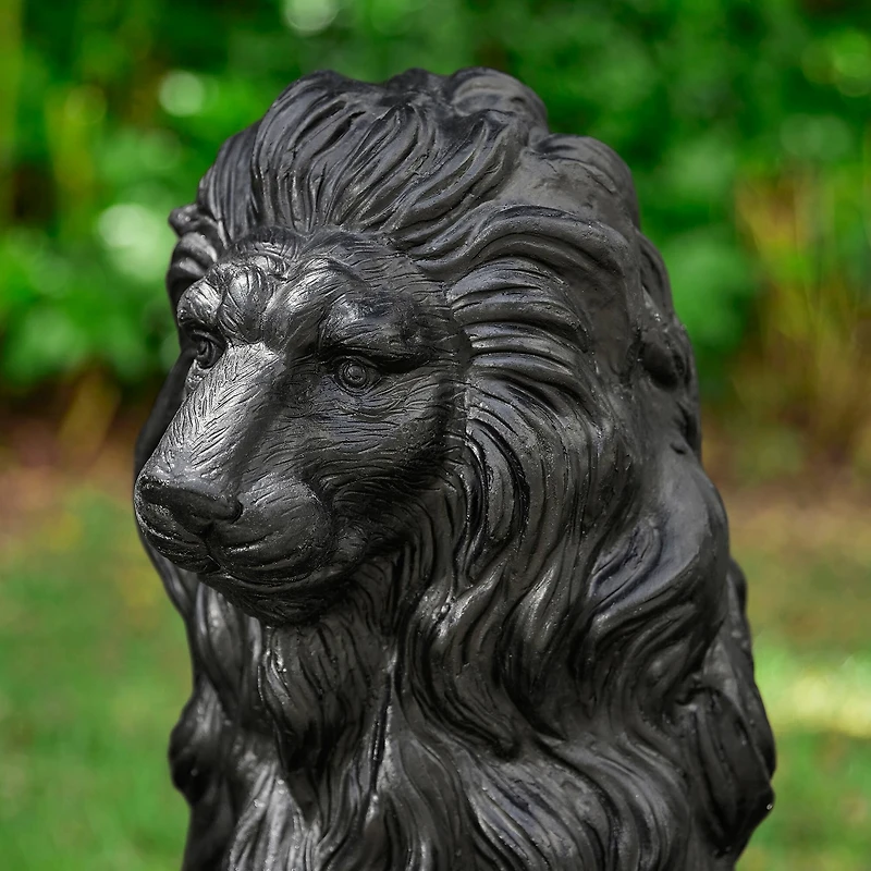 Glitzhome® 27.75" MGO Guardian Sitting Lion Garden Statue