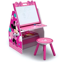 Delta Children Minnie Mouse Deluxe Kids Art Table & Easel