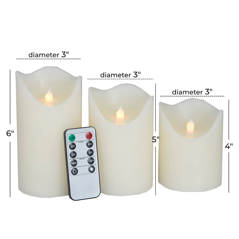 White Traditional Flameless Candle Set