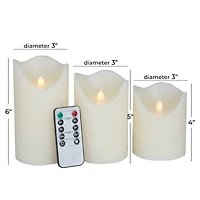 White Traditional Flameless Candle Set