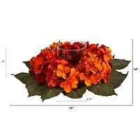 14" Autumn Hydrangea Candelabrum