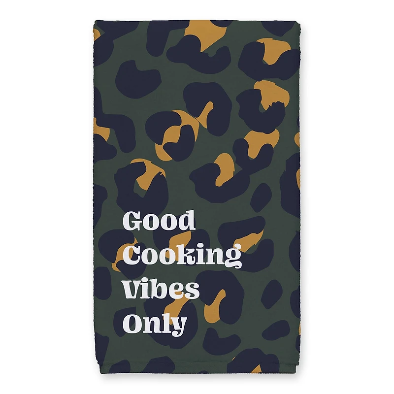Good Cooking Vibes Only Leopard Tea Towel Set