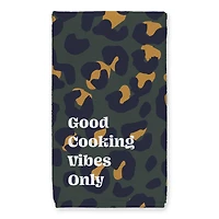 Good Cooking Vibes Only Leopard Tea Towel Set