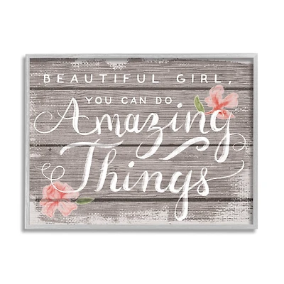 Stupell Industries Beautiful Girl Inspirational Framed Wall Art