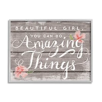 Stupell Industries Beautiful Girl Inspirational Framed Wall Art