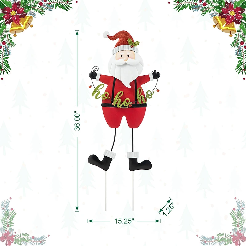Glitzhome® 36" Metal Santa HOHOHO Yard Stake