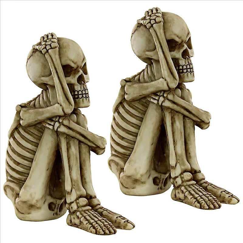 Design Toscano Mr. Bone Jangles Skeleton Sitter Statues, 2ct.