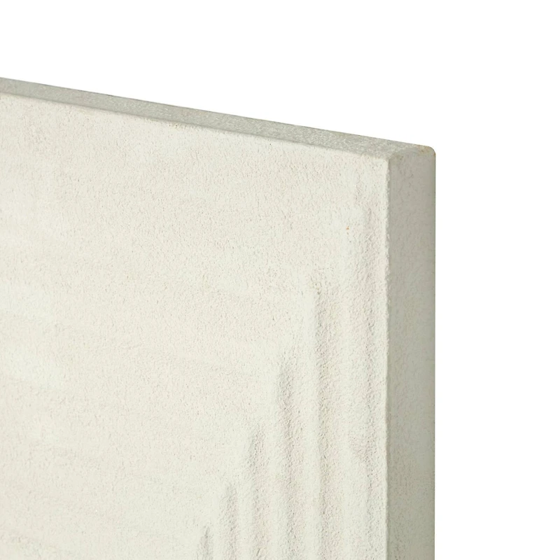 18.3" x 18.3" Cream Metal Geometric Layered Square Cube Wall Décor with Sandstone Texture Set