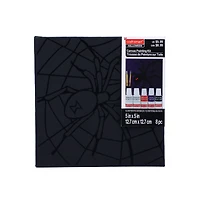 5" x 5" Spider in Web Canvas Painting Kit by Craft Smart®