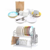 Stainless Steel 2-Tier Dish Rack