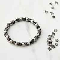 Metal Hammered Square Beads