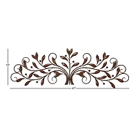 Brown Traditional Scroll & Leaf Metal Wall Accent