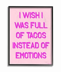 Stupell Industries Full of Tacos Instead of Emotions Black Framed Wall Art