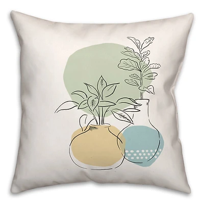 Vases With Color Blobs 18" x 18" Throw Pillow