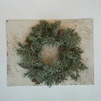 Hello Honey® 30" Green Faux Juniper & Pine Wreath with Pinecones
