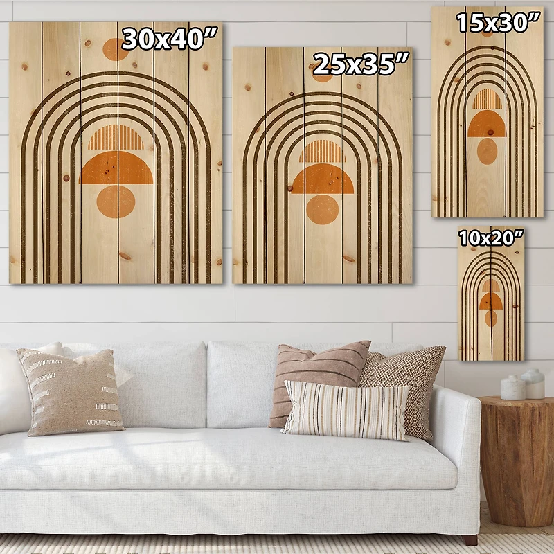 Designart - Abstract Rainbow Sun and Moon In Earth Tones IV