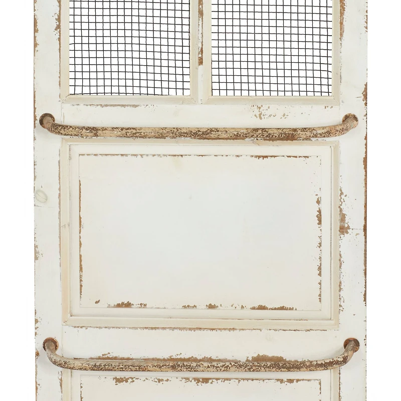 68" Cream Farmhouse Abstract Wood Wall Décor