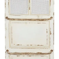 68" Cream Farmhouse Abstract Wood Wall Décor